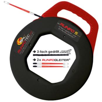 Runpotec Runpo 5, 30 m, Ø5,3, schwarz 3-fach gedrilltes Kunststoffb.