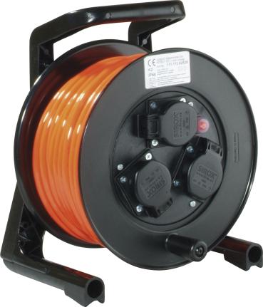 JumboXS-Kabeltrommel 25m H07BQ-F 3G1,5 qmm l-orange