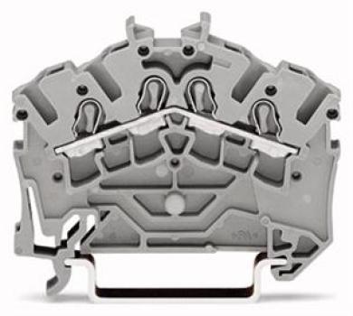 WAGO Kontakttechnik 4-Leiter-Durchgangsklemme für Anwendungen Ex e II geeignet 2.5 mm² grau (100 ST)