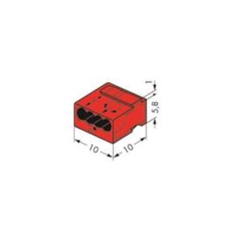 WAGO Kontakttechnik WAGO-Micro-Klemmen 4x0,8qmm Farbe: rot (100 ST)