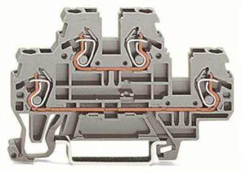 WAGO Kontakttechnik Doppelstockklemme Durchgangs-/Durchgangsklemme L/L 2.5 mm² grau (50 ST)