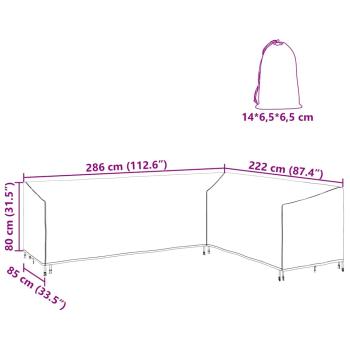 Schutzhülle für Gartenmöbel 286 x 222 x 80 cm 210D Stoff
