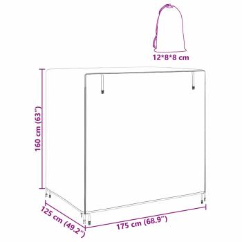 Schutzhülle für Gartenmöbel 175 x 125 x 160 cm 210D Stoff