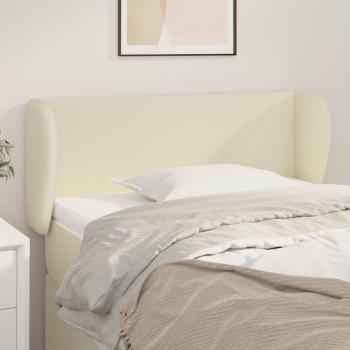 ARDEBO.de - Kopfteil mit Ohren Creme 83x23x78/88 cm Kunstleder