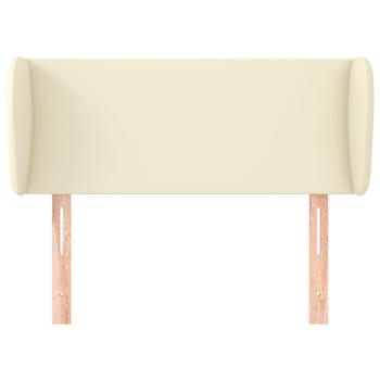 Kopfteil mit Ohren Creme 83x23x78/88 cm Kunstleder