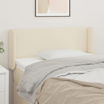 ARDEBO.de - Kopfteil mit Ohren Creme 83x16x78/88 cm Kunstleder