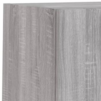 ARDEBO.de - 6-tlg. Wohnwand mit LED-Beleuchtung Grau Sonoma Holzwerkstoff