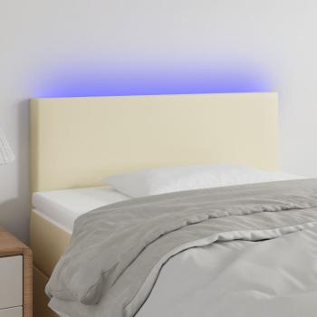 ARDEBO.de - LED Kopfteil Creme 80x5x78/88 cm Kunstleder