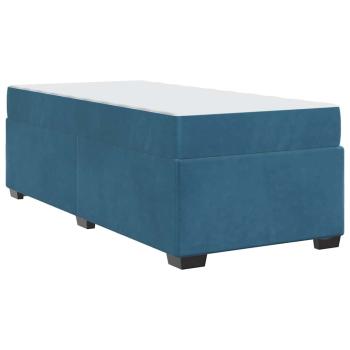 Bettgestell mit Matratze Dunkelblau 90 x 190 cm Samt