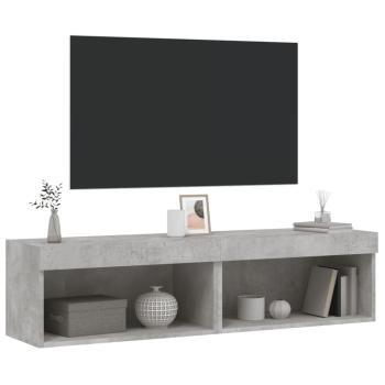 TV-Schränke mit LED-Leuchten 2 Stk. Betongrau 60x30x30 cm