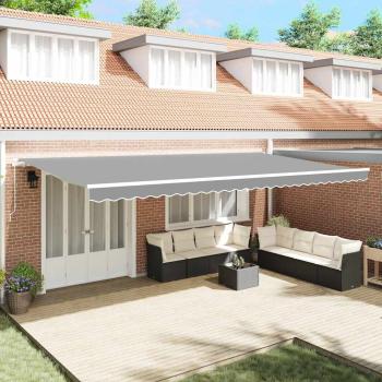 ARDEBO.de - Markise Manuell Weiß 6 x 3 m Metall