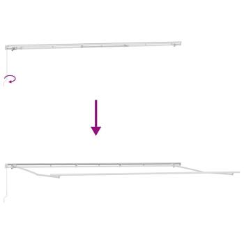 Markise Manuell Weiß 6 x 3 m Metall