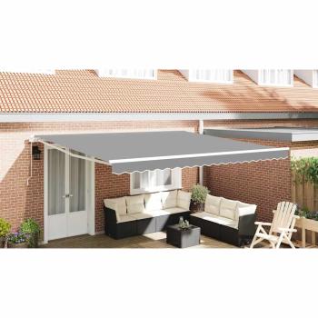 Markise Manuell Weiß 4,5 × 3,5 m Metall