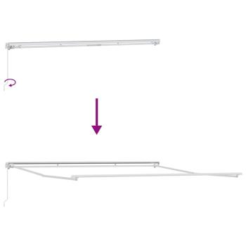 Markise Manuell Weiß 4,5 × 3,5 m Metall