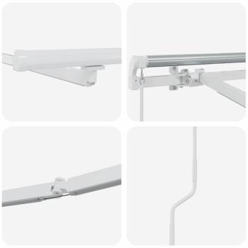 Markise mit Manuell Weiß 4 × 3 m Metall