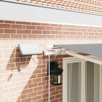 Markise mit Manuell Weiß 4 × 3 m Metall