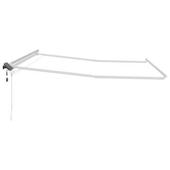 Markise mit Manuell Weiß 4 × 3 m Metall