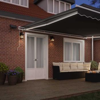 Markise mit Manuell Weiß 4 × 3,5 m Metall