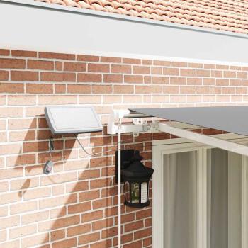 Markise mit Manuell Weiß 4 × 3,5 m Metall