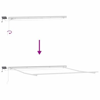 Markise mit Manuell Weiß 5 × 3,5 m Metall