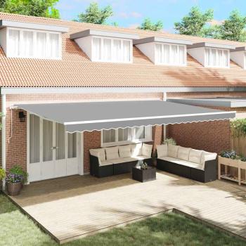 ARDEBO.de - Markise Manuell Weiß 6 x 3 m Metall