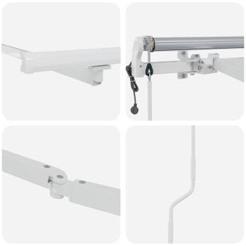 Markise Manuell Weiß 6 x 3 m Metall
