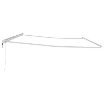 Markise Manuell Weiß 6 x 3 m Metall