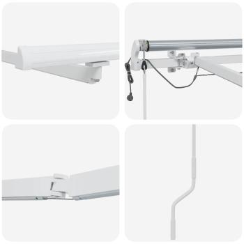 Markise mit Weiß 6 × 3,5 m Metall