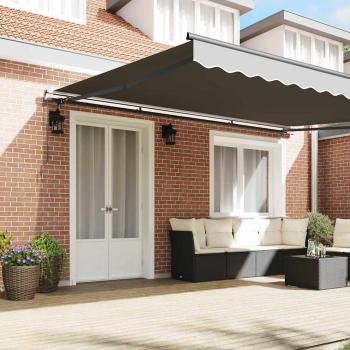Markise Manuell Anthrazit 5 x 3 m Metall