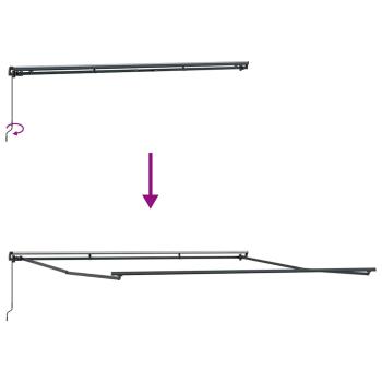 Markise Manuell Anthrazit 4 × 3,5 m Metall