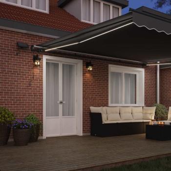 Markise mit Manuell Anthrazit 4 × 3,5 m Metall