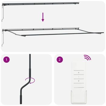 Markise Manuell Anthrazit 6 x 3 m Metall