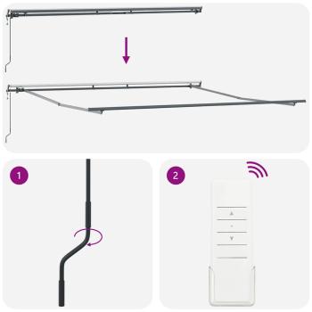 Markise Manuell Anthrazit 4,5 × 3,5 m Metall