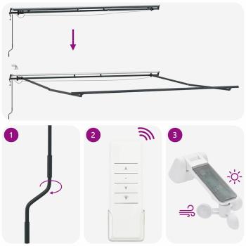 Markise mit Anthrazit 4 × 3,5 m Metall