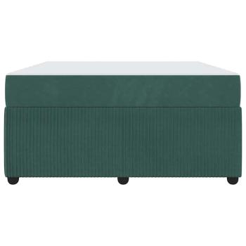 Bettgestell mit Matratze Dunkelgrün 160 x 200 cm Samt