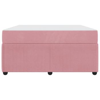 Bettgestell mit Matratze mit Matratze Rosa 160 x 200 cm Samt