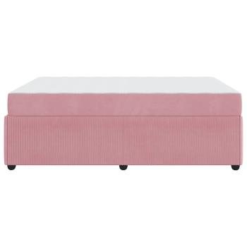 Bettgestell mit Matratze mit Matratze Rosa 160 x 200 cm Samt