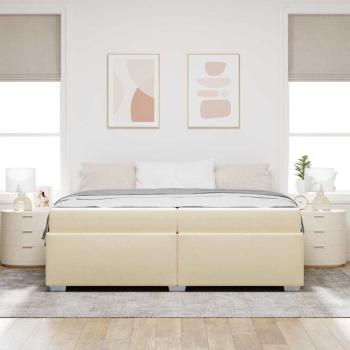 Bettgestell Creme 200 x 200 cm Stoff