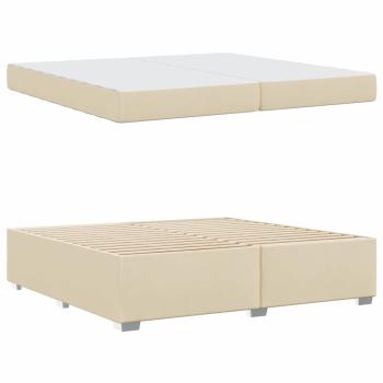 Bettgestell Creme 200 x 200 cm Stoff
