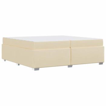 Bettgestell Creme 200 x 200 cm Stoff