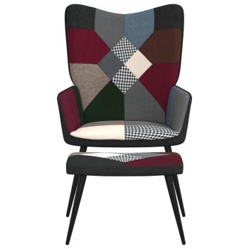 Relaxsessel mit Hocker Patchwork Stoff