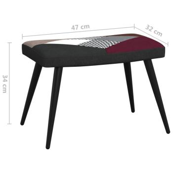 Relaxsessel mit Hocker Patchwork Stoff