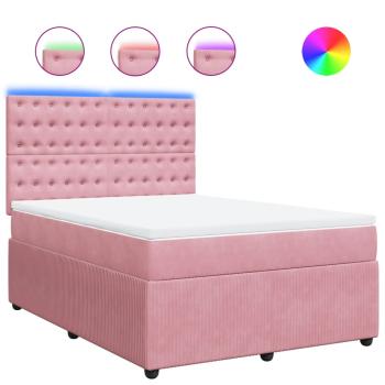 Boxspringbett mit Matratze Rosa 160x200 cm Samt