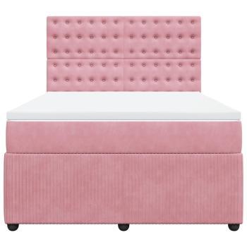 Boxspringbett mit Matratze Rosa 160x200 cm Samt
