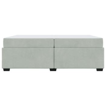 Bettgestell mit Matratze Hellgrau 200 x 200 cm Samt