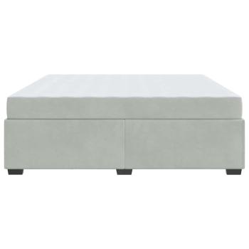 Bettgestell mit Matratze Hellgrau 200 x 200 cm Samt