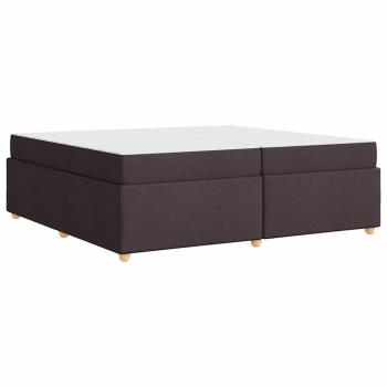 Bettgestell mit Matratze Dunkelbraun 200 x 200 cm Stoff