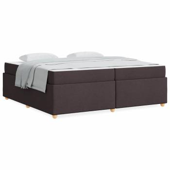 Bettgestell mit Matratze Dunkelbraun 200 x 200 cm Stoff