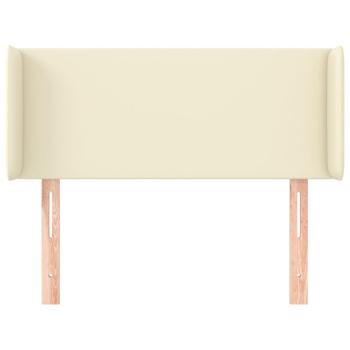 Kopfteil mit Ohren Creme 93x16x78/88 cm Kunstleder