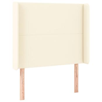 LED Kopfteil Creme 103x16x118/128 cm Kunstleder